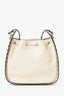 Valentino White Leather Rockstud Bucket Bag
