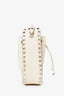 Valentino White Leather Rockstud Bucket Bag