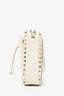 Valentino White Leather Rockstud Bucket Bag