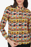 Alice + Olivia  Silk 'Willa Western Postcard-Print Shirt' Size S