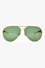 Bottega Veneta Gold Tone Aviator 'Sardine' Sunglasses