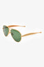 Bottega Veneta Gold Tone Aviator 'Sardine' Sunglasses