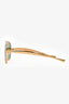 Bottega Veneta Gold Tone Aviator 'Sardine' Sunglasses