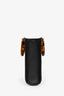 Fendi Black Zucca Embossed Leather/Tortoise Sunshine Mini Top Handle Bag