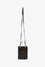 Fendi Black Zucca Embossed Leather/Tortoise Sunshine Mini Top Handle Bag