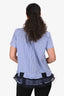 Sacai Blue/White Cotton Net Detail Short Sleeve Shirt Size 1