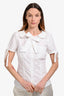 Red Valentino White Cotton Bow Detail Button Down Shirt Size 44
