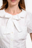 Red Valentino White Cotton Bow Detail Button Down Shirt Size 44