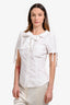 Red Valentino White Cotton Bow Detail Button Down Shirt Size 44