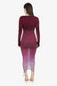 The Attico Ombré Dégradé Ribbed-knit Maxi Dress Size 38