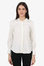 Brunello Cucinelli Cream Beaded Collar Button Down Shirt Size M