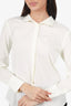 Brunello Cucinelli Cream Beaded Collar Button Down Shirt Size M