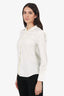 Brunello Cucinelli Cream Beaded Collar Button Down Shirt Size M