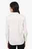 Brunello Cucinelli Cream Beaded Collar Button Down Shirt Size M