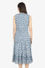 Veronica Beard Blue Floral 'Verena' Dropped Waist Midi Dress Size 10