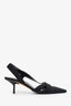 Gucci Black Canvas Slingback Pumps Size 8