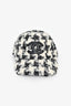 Pre-Loved Chanel™ White/Black Tweed CC Hat Size L