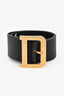 Christian Dior Black Wide Leather 'D' Belt Size 75