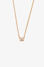 Hermes 18K Rose Gold Dimond 'Clou d'H Pendant' Small Model Necklace