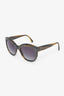Pre-Loved Chanel™ Brown Striped Frame Cat Eye Sunglasses