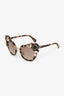 Miu Miu Brown Tortoise Crystals Embellished Gradient Cat Eye Sunglasses