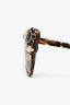 Miu Miu Brown Tortoise Crystals Embellished Gradient Cat Eye Sunglasses