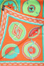 Hermès Green/Orange Silk Belles du Mexique Scarf Size 90cm
