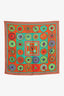 Hermès Green/Orange Silk Belles du Mexique Scarf Size 90cm