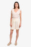 L'Academie Cream Linen Shorts Size S