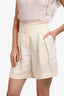 L'Academie Cream Linen Shorts Size S
