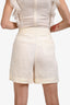 L'Academie Cream Linen Shorts Size S