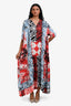 Hermès Blue/Red 'Jungle Print' Silk Caftan Dress Size 38