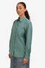 Hermès Teal Cotton Button Down 'H' Pocket Shirt Size 40
