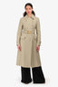 Loro Piana Sage Green Cashmere Belted Midi Coat Size 36