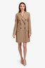 Brunello Cucinelli Brown Wool Double Breasted Blazer Dress Size 40
