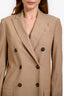 Brunello Cucinelli Brown Wool Double Breasted Blazer Dress Size 40