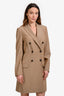 Brunello Cucinelli Brown Wool Double Breasted Blazer Dress Size 40