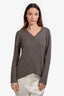Brunello Cucinelli Grey Cashmere Sequin V-Neck Sweater Size M