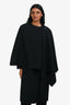 Hermès Black Cashmere Draped Coat With Detachable Cape Size 34