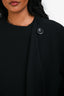 Hermès Black Cashmere Draped Coat With Detachable Cape Size 34