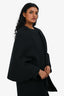 Hermès Black Cashmere Draped Coat With Detachable Cape Size 34