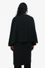 Hermès Black Cashmere Draped Coat With Detachable Cape Size 34