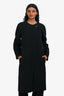 Hermès Black Cashmere Draped Coat With Detachable Cape Size 34