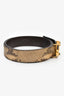 Valentino Snakeskin Gold/Wood V Logo Wide Belt Size 95