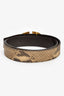 Valentino Snakeskin Gold/Wood V Logo Wide Belt Size 95