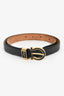 Salvatore Ferragamo Black Smooth Leather Thin Belt Size 90