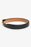 Salvatore Ferragamo Black Smooth Leather Thin Belt Size 90
