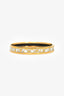 Hermès Gold Plated/White Enamel Narrow Bangle Bracelet