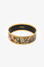 Hermès Gold Tone/Multicolour Enamel Wide Bangle