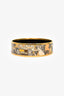 Hermès Gold Tone/Multicolour Enamel Wide Bangle